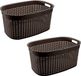 Hega Hogar Rotan line panier à linge - 2 pièces - brun foncé
