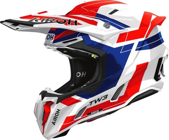 Airoh Twist 3 Dynasty Motocrosshelm - Wit/blauw/rood