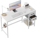 Merkloos Klein bureau voor thuiskantoor met laden - 100 cm moderne PC-tafel in het wit