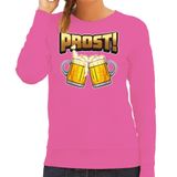 Bellatio Decorations Apres ski sweater/trui dames - prost - roze - wintersport - proost/proosten XS
