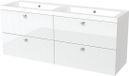 Maxaro Badkamermeubel 160cm Modulo Hoogglans Wit 4 Lades Lamel Wastafel Mineraalmarmer