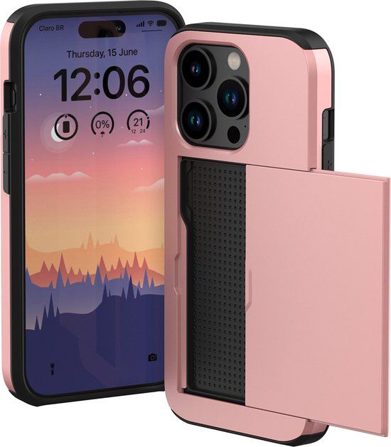 iMoshion iPhone 15 Pro Case - Card Holder - Rose Gold