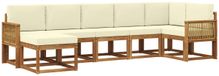 vidaXL - Extérieur - canapé - set - 7 - pcs - Naturel - et - Crème - Polyester