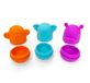 Simba ABC Waterspuitdieren, 3 zachte badspeelgoed van siliconen (hippo, olifant, AFFE), gemakkelijk te reinigen door opening, badspeelgoed voor peuters vanaf 12 maanden, 8 cm