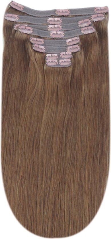 Remy hair Remy Human Hair extensions Double Weft straight 20 - bruin 5