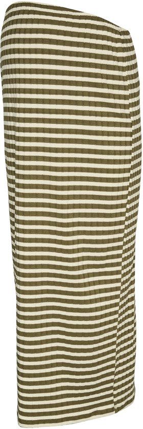 MAMALICIOUS MLELOISE JRS MIDI SKIRT HW Dames Rokken L Gestreept Kniehoogte Polyester Elastaan Viscose