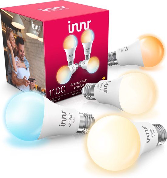 Innr smart E27 LED lamp - 4 pack - Zigbee - warmwit tot koelwit - 1190 lumen - dimbaar