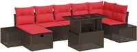 vidaXL Tuinbank Set 8-delig Bruin Polywood
