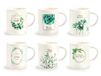 H&H Set 6 Tazze Caffè Porcellana Botanic Senza Piatto Cc90