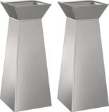 vidaXL Pilarenbak - 2 stuks - Zilver - 40 x 40 x 100 cm - Roestvrij staal
