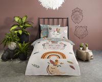 Pure dekbedovertrek regenboog / boho - 1 persoons 140x200/220 cm - Zand - Microvezel