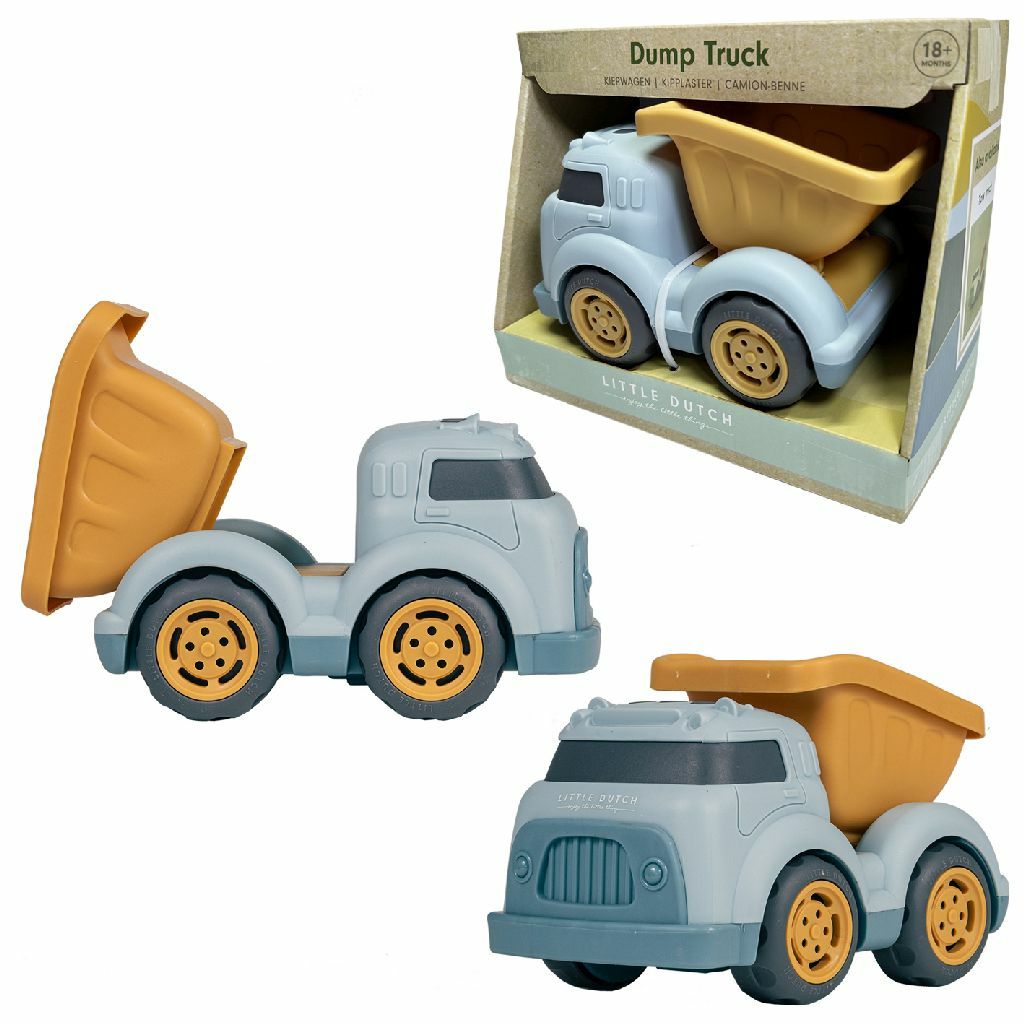 Little Dutch Dump Truck 17cm - Blue/Yellow - Plastic