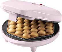 Bestron Wafelijzer, wafelmaker voor bubbel wafels te vullen met ijs, chocola of fruit, met bakindicatielampje & antiaanbaklaag, 700 Watt, kleur: roze