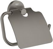 GROHE Start Toiletrolhouder met Deksel – Schroeven of Lijmen – Metaal– Geborsteld Hard Graphite