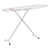 Amazon Basics Strijkplank met ovalen ijzeren standaard, klassiek, 109 x 35 cm, wit bloempatroon