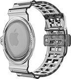 Merkloos Apple Horloge Bandje Geschikt voor AirTag | TPU | Zwart