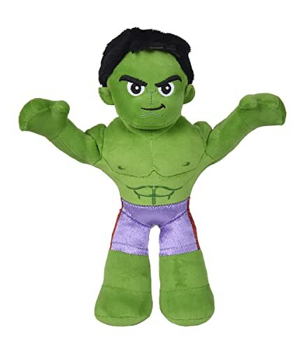 simba Hulk 6315875793 Disney Marvel knuffeldier, 25 cm, met binnenkelet, scharnier voor verschillende posities