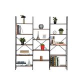 HOMYLIN Industriële boekenkast, 5 etages, drievoudige breedte, 14 open planken voor displayopslag voor woonkamer, studeerkamer, thuiskantoor, bruin