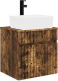 vidaXL Wandgemonteerde wastafelmeubel Gerookt eiken 49 x 41 x 63 cm