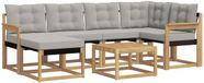 vidaXL Hoek loungeset 6 places acacia bois blanc et gris clair