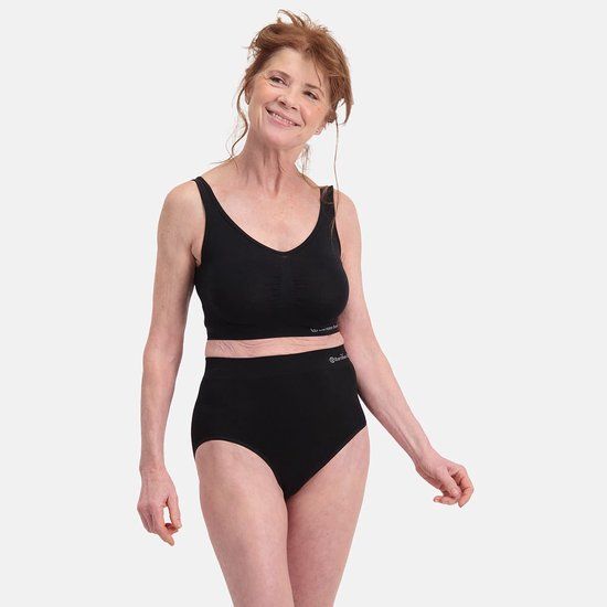 Bamboo Basics Comfortabel & Zijdezacht Seamless Extra High Briefs Amy (2-pack) - Zwart - XL