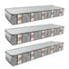 Newaner 3 stuks onderbedcommode, opbergdoos voor onder het bed, met scheidingswand, vliesstof, opvouwbare opbergtas, kledingopslag met helder venster voor dekbedden, kleding, 97 x 33 x 15 cm