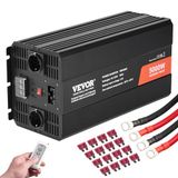 VEVOR Gemodificeerde sinusgolf, vermogensomvormer, 5000 W DC 12 V naar AC 230 V LCD-display en afstandsbediening voor huishoudelijke apparaten met hoge belasting