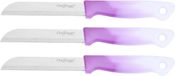 3 couteaux de cuisine, 18 cm, avec manche ergonomique - polyvalent et facile d'entretien, violet