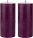 duni 3x stuks paarse cilinderkaarsen/stompkaarsen 15 x 7 cm 50 branduren - geurloze kaarsen paars