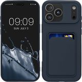 kwmobile telefoonhoesje geschikt voor iPhone 17 Pro Max - Hoesje met pasjeshouder - TPU case in donkerblauw
