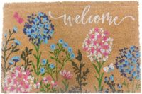 Merkloos Relaxdays Deurmat kokos - 60x40 cm - bloemen - antislip