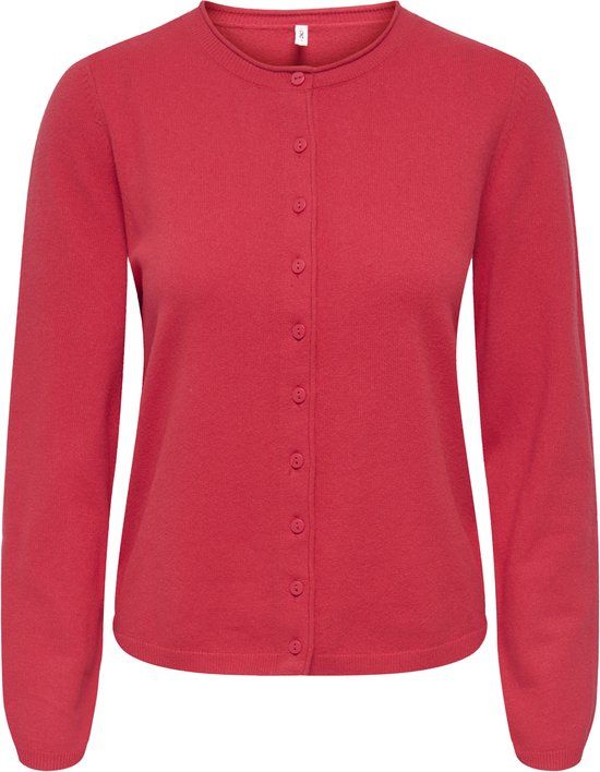 ONLY ONLLOYAL LS O-NECK BUTTON CARDI KNT NOOS Cardigan Dames M Mars Red