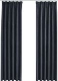 vidaXL Gordijnen verduisterend met haken 2 st 140x245 cm antraciet
