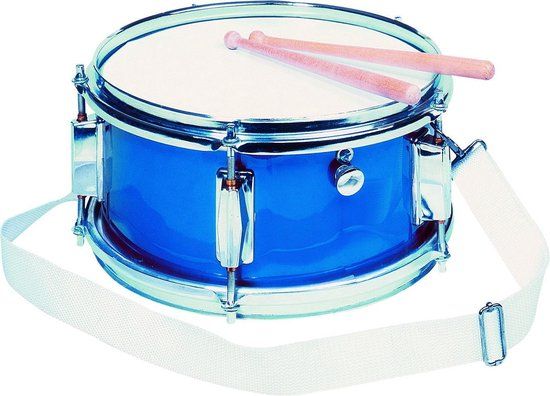 Goki Metale Trommel met Draagband - Blauw - Muziekspeelgoed voor Kinderen