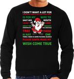 Bellatio Decorations Foute Kersttrui/Sweater Heren - Zwart - Zingende Kerstman XXL