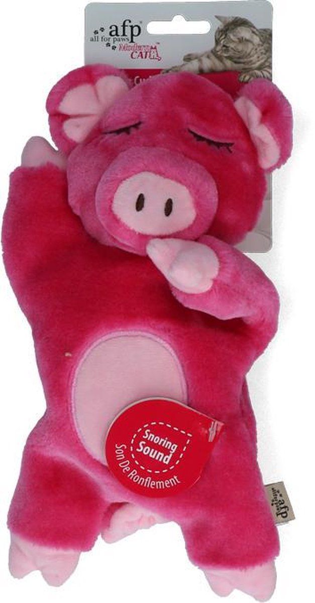 AFP Snoring Cuddler Pig - Roze - Pluche - 27x16x7cm