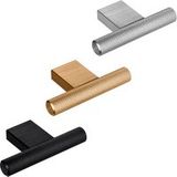 Viefe Möbelknopf GRAF MINI 2 aus Aluminium, geriffelt 60 mm, Schwarz gebürstet