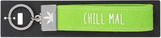 Depesche 4298-117 Viltlus sleutelhanger met gegraveerd metalen uiteinde en iconische print, Chill mal, lichtgroen, ca. 17 x 3 x 1 cm, Groen