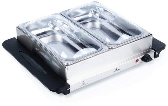 Excellent Electrics Buffetwarmer - Elektrisch - Met 2 RVS bakken - 200W