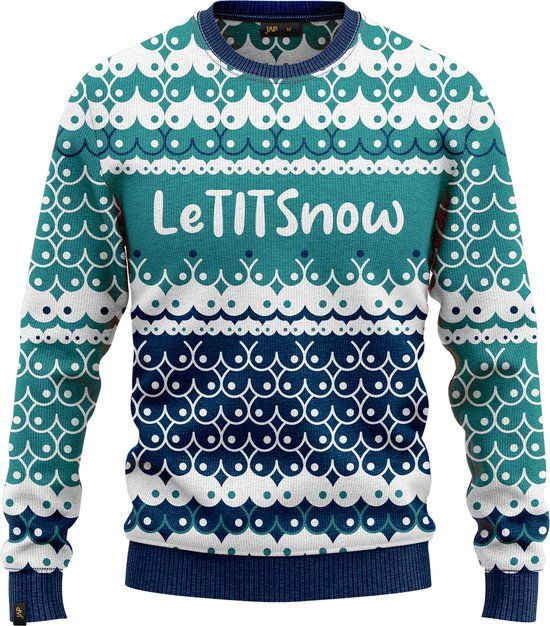 Foute Kersttrui LeTITSnow - Groen - Maat M - Unisex
