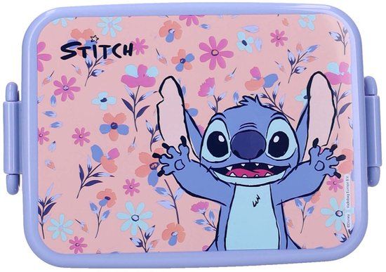 4KidsOnly Disney Stitch Lunch Bunch Lunchbox - Kinder Broodtrommel - 1 liter - 16 x 13 x 5 cm - Paars
