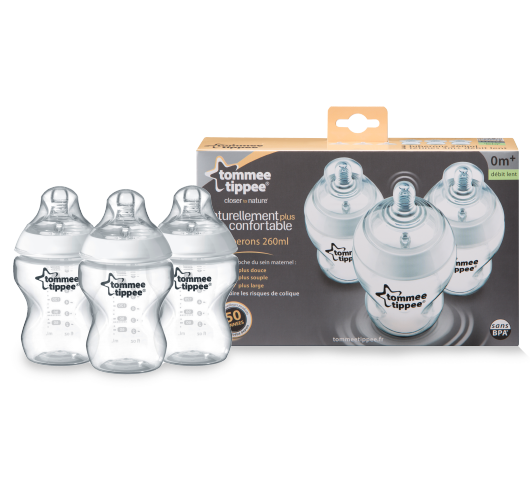Tommee Tippee Biberons Easi-Vent wit, transparant