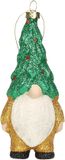 Home & Styling Home and Styling Kersthanger Gnome/Dwerg/Kabouter - Kunststof - 12,5 cm - Goudkleurig