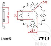 JT Sprockets JTF517.18 18T Staal Voorwiel