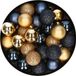 Merkloos / Sans marque Kaemingk B.V. 28x stuks kunststof kerstballen goud en donkerblauw mix 3 cm - Kerstboomversiering