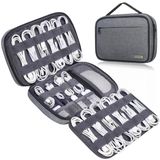 Organisateur de câbles de voyage - Sac organisateur d'électronique - 6 compartiments - Gris
