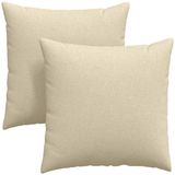 vidaXL - Zitkussens - 2 stuks - Stof - Crème - 80 x 80 cm