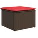 vidaXL Pouf de jardin avec coussin, marron, 55 x 55 x 37 cm, polyrotin