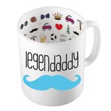Bellatio Decorations Cadeau koffie/thee mok voor papa - blauwe snor - de beste papa - Vaderdag