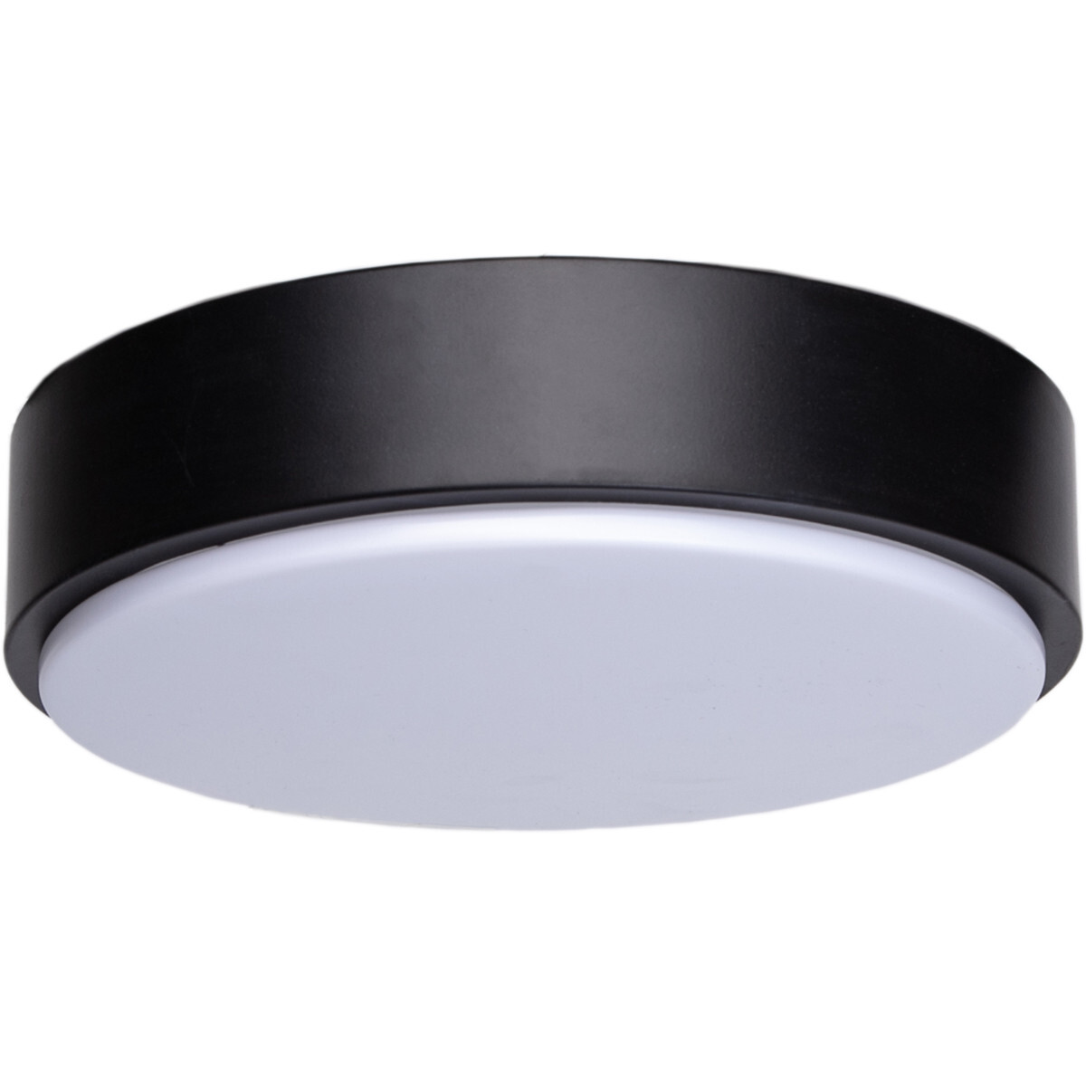 BES LED LED Plafondlamp - Aigi - Opbouw Rond 12W - Natuurlijk Wit 4000K - Mat Zwart Aluminium